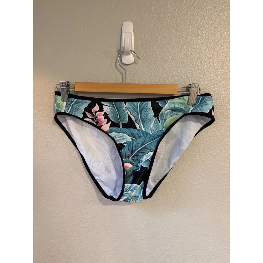 Aonihua Bikini Set Women 2XL Tropical Leaf High‎ Neck Halter Two Piece Swimsuit